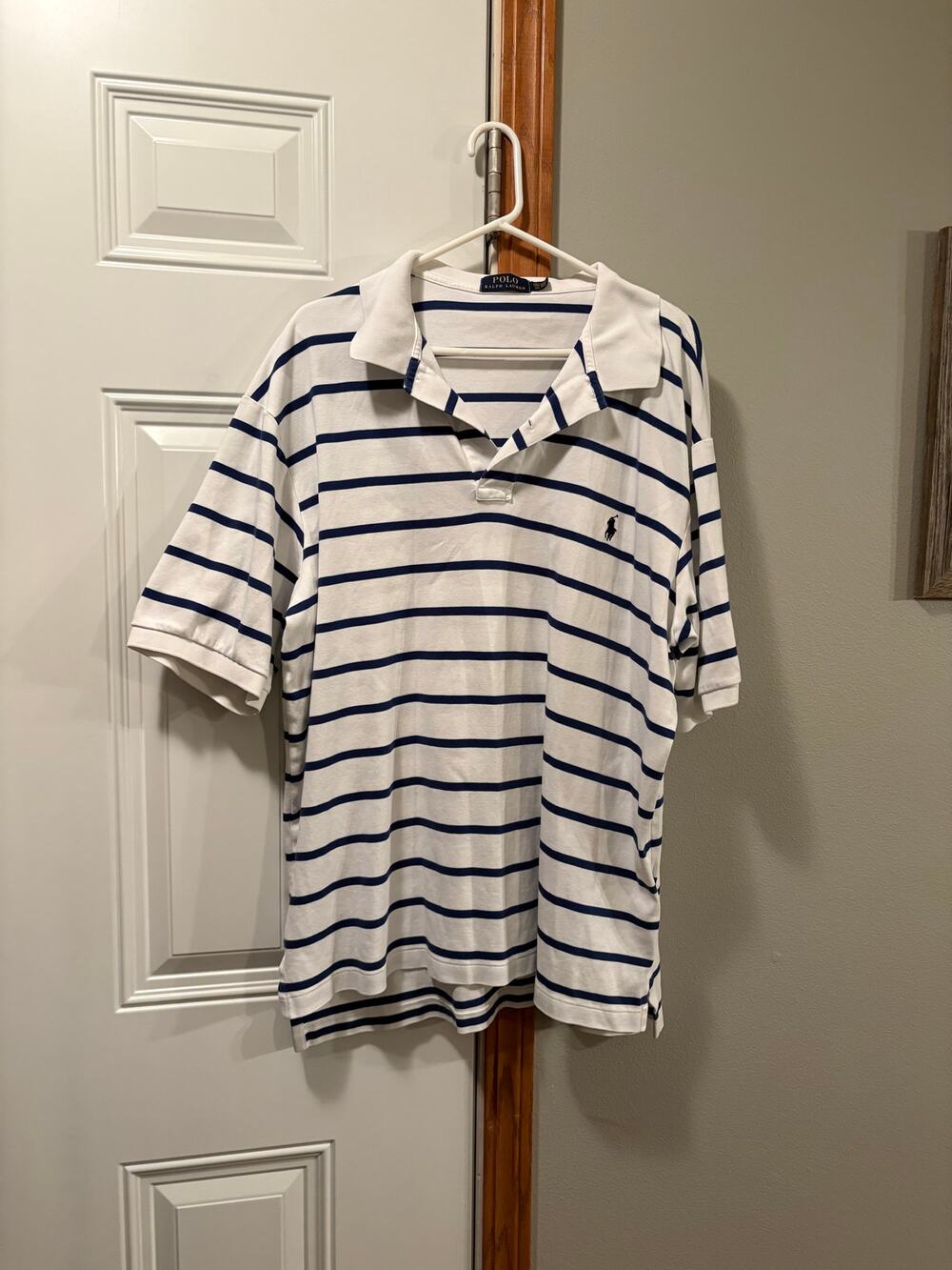 Polo Ralph Lauren polo shirt featuring navy blue horizontal stripes size XXL(T)
